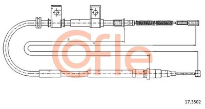 COFLE 92.17.3502 Трос ручного тормоза  для CHEVROLET LANOS (Шевроле Ланос)