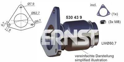 Гофрированная труба, выхлопная система ERNST 530439 для RENAULT SCÉNIC