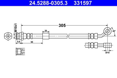Тормозной шланг ATE 24.5288-0305.3 для MAZDA MX-5