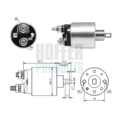 Elektromagnetický spínač, startér HOFFER 46292
