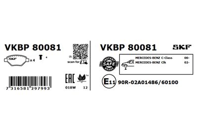 Brake Pad Set, disc brake VKBP 80081