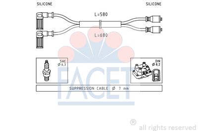 Комплект проводов зажигания FACET 4.8351 для FIAT 126