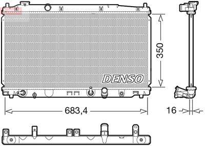 Радиатор, охлаждение двигателя DENSO DRM40053 для HONDA JAZZ