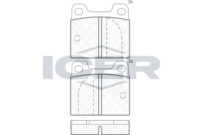 Комплект тормозных колодок, дисковый тормоз ICER 180200 для FERRARI DINO