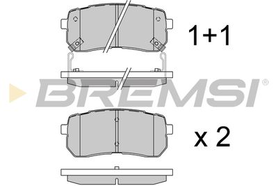 Комплект тормозных колодок, дисковый тормоз BREMSI BP3337 для HYUNDAI ix55