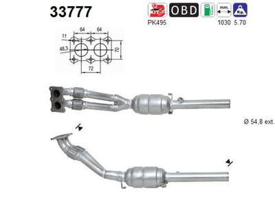AS 33777 Каталізатор  для AUDI (Ауди)