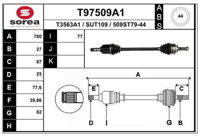 EAI Aandrijfas (T97509A1)