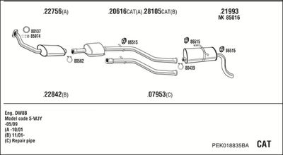 SISTEM DE ESAPAMENT WALKER PEK018835BA