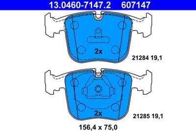 Комплект тормозных колодок, дисковый тормоз ATE 13.0460-7147.2 для BMW 8