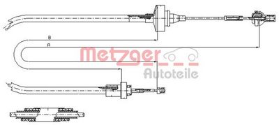 въжен механизъм, задействане на съединителя METZGER AUTOTEILE 11.2871