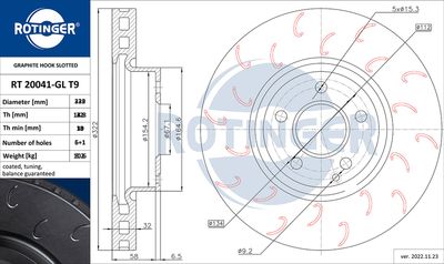 Tarcza hamulcowa ROTINGER RT 20720-GL T9