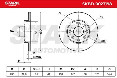 спирачен диск STARK SKBD-0023198