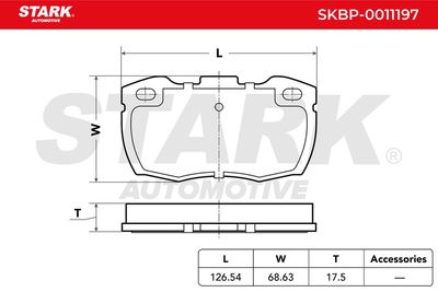 комплект спирачно феродо, дискови спирачки STARK SKBP-0011197
