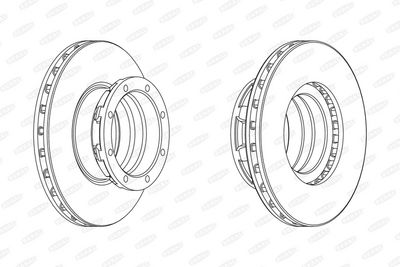 Brake disc achter Links/Rechts (335mmx34mm) past: MERCEDES ATEGO, ATEGO 2 01.98-
