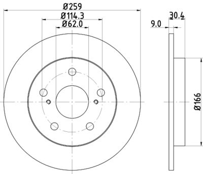 Тормозной диск HELLA 8DD 355 118-981 для BYD F5