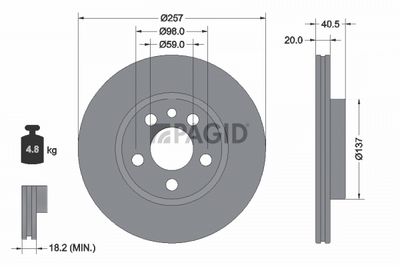 Tarcza hamulcowa PAGID 50936NC