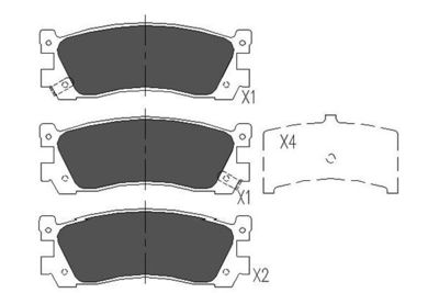 Sada brzdových destiček, kotoučová brzda KAVO PARTS KBP-4536