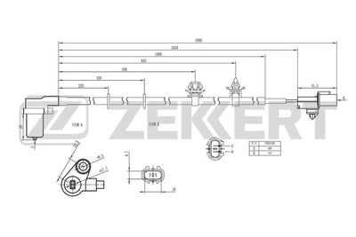 ZEKKERT SE-6156 Датчик АБС для MITSUBISHI LANCER VII универсал (CS_W, CT_W)