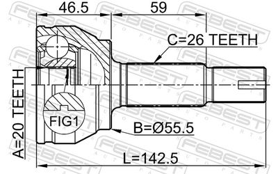 Joint Kit, drive shaft 0110-KSP90