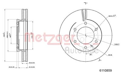 спирачен диск METZGER AUTOTEILE 6110859
