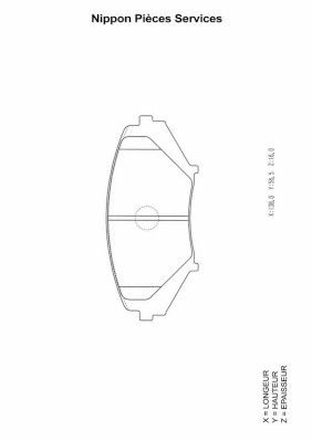 Комплект тормозных колодок, дисковый тормоз NPS M360A63 для MAZDA RX-8