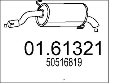 Глушитель выхлопных газов конечный MTS 01.61321 для ALFA ROMEO MITO