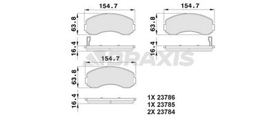 Комплект тормозных колодок, дисковый тормоз BRAXIS AB0499 для KIA K2500