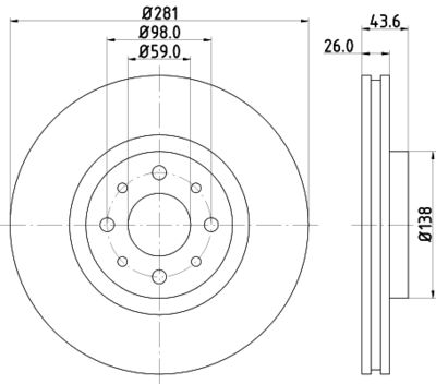 Тормозной диск HELLA 8DD 355 107-831 для FIAT STILO