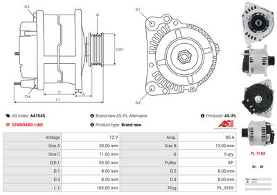 GENERATOR / ALTERNATOR AS-PL A4154S 4