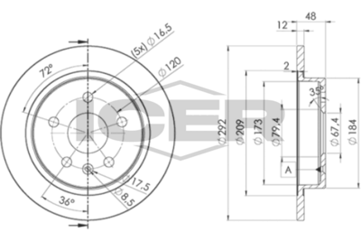 спирачен диск ICER 78BD4117-2