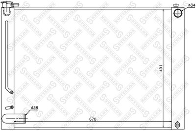 Радиатор, охлаждение двигателя STELLOX 10-25363-SX для LEXUS RX