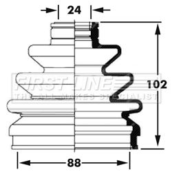 Bellow, drive shaft FIRST LINE FCB2397