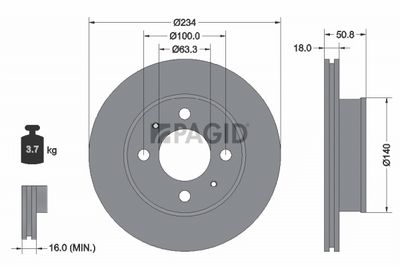 спирачен диск PAGID 54468NC