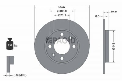 Tarcza hamulcowa PAGID 50610NC