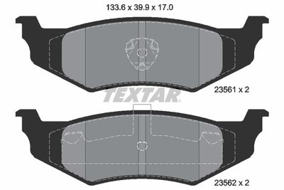Комплект тормозных колодок, дисковый тормоз TEXTAR 2356102 для CHRYSLER CIRRUS