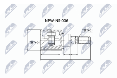 Zestaw przegubu, wał napędowy NTY NPW-NS-006