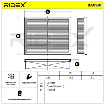 въздушен филтър RIDEX