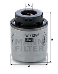 Масляный фильтр MANN-FILTER W 712/93 для VW SCIROCCO