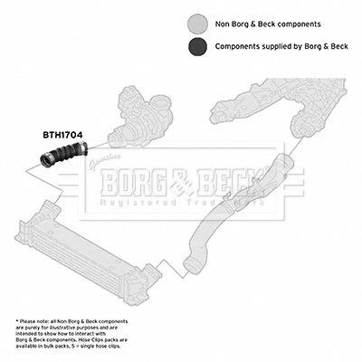 Charge Air Hose Borg & Beck BTH1704