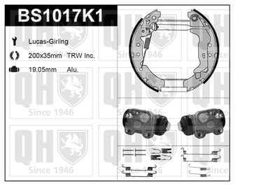 Комплект тормозных колодок QUINTON HAZELL BS1017K1 для TOYOTA CALDINA