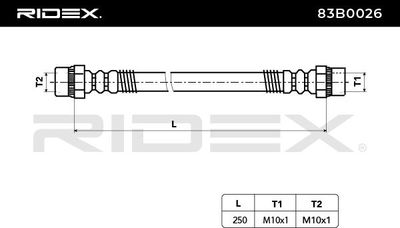 спирачен маркуч RIDEX 83B0026