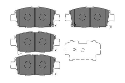 Комплект тормозных колодок, дисковый тормоз KAVO PARTS KBP-9134 для TOYOTA PROBOX