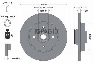 Tarcza hamulcowa PAGID 54687NC