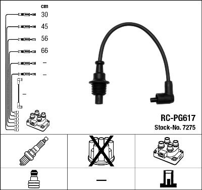 Комплект проводов зажигания NGK 7275 для FIAT DUCATO