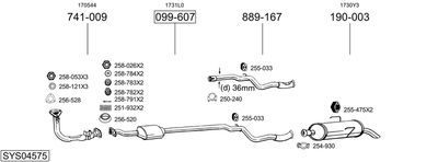 Układ wydechowy BOSAL SYS04575