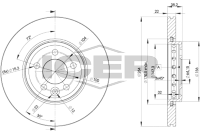 спирачен диск ICER 78BD0844-2