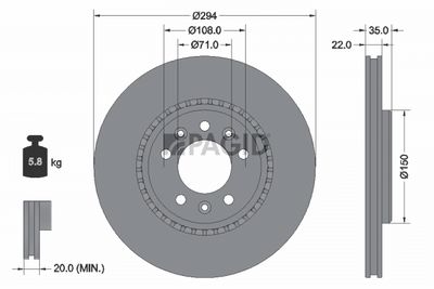 Tarcza hamulcowa PAGID 55871NC