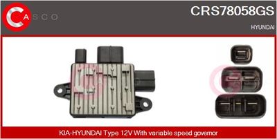 CASCO CRS78058GS Вентилятор системы охлаждения двигателя для HYUNDAI VELOSTER (FS) 1.6 T-GDI