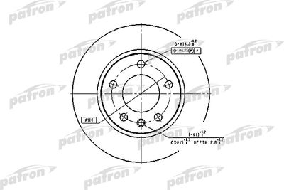 Тормозной диск PATRON PBD1614 для OPEL OMEGA