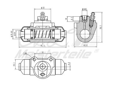 спирачно цилиндърче на колелото A.Z. Meisterteile AZMT-44-111-1094